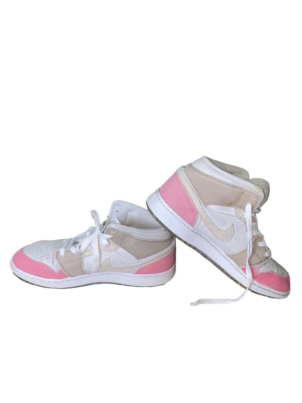 Nike Air Jordan 1 Mid SE Pastel Grind Canvas Sneakers DJ0338-100